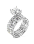 Princess Cut 3/4 Eternity Engagement Ring Set