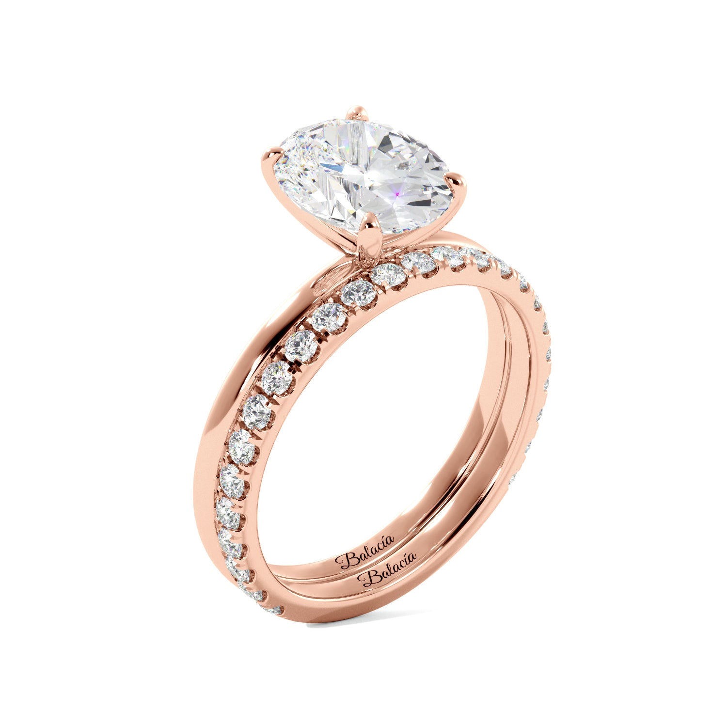 Oval Cut Solitaire Ring Set