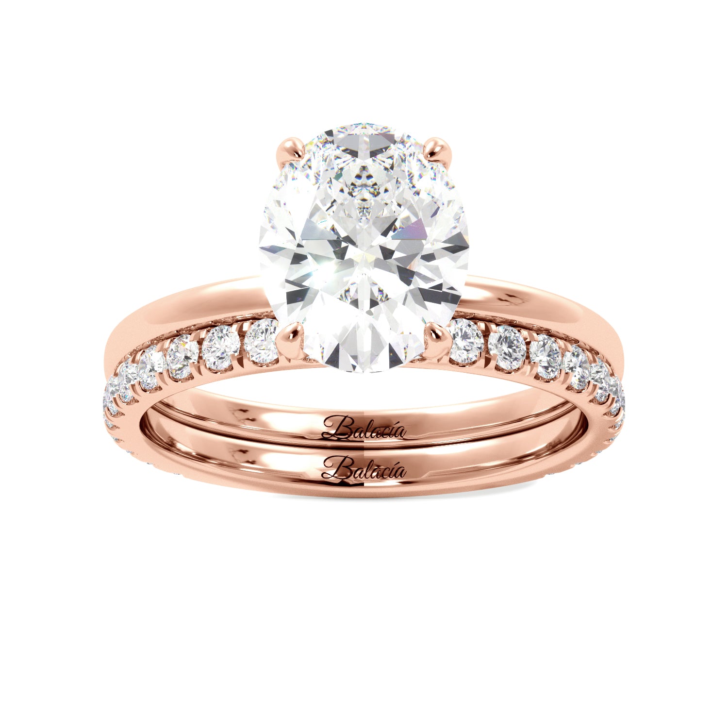 Oval Cut Solitaire Ring Set