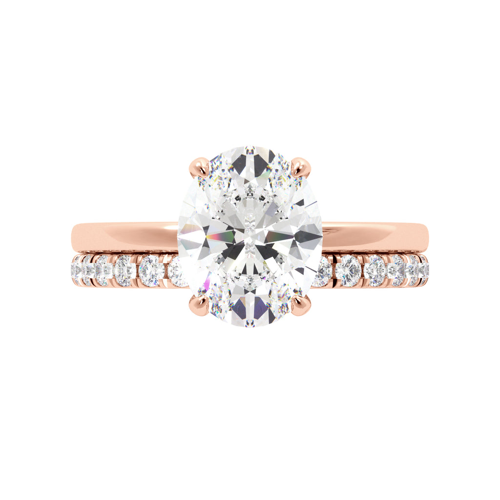 Oval Cut Solitaire Ring Set