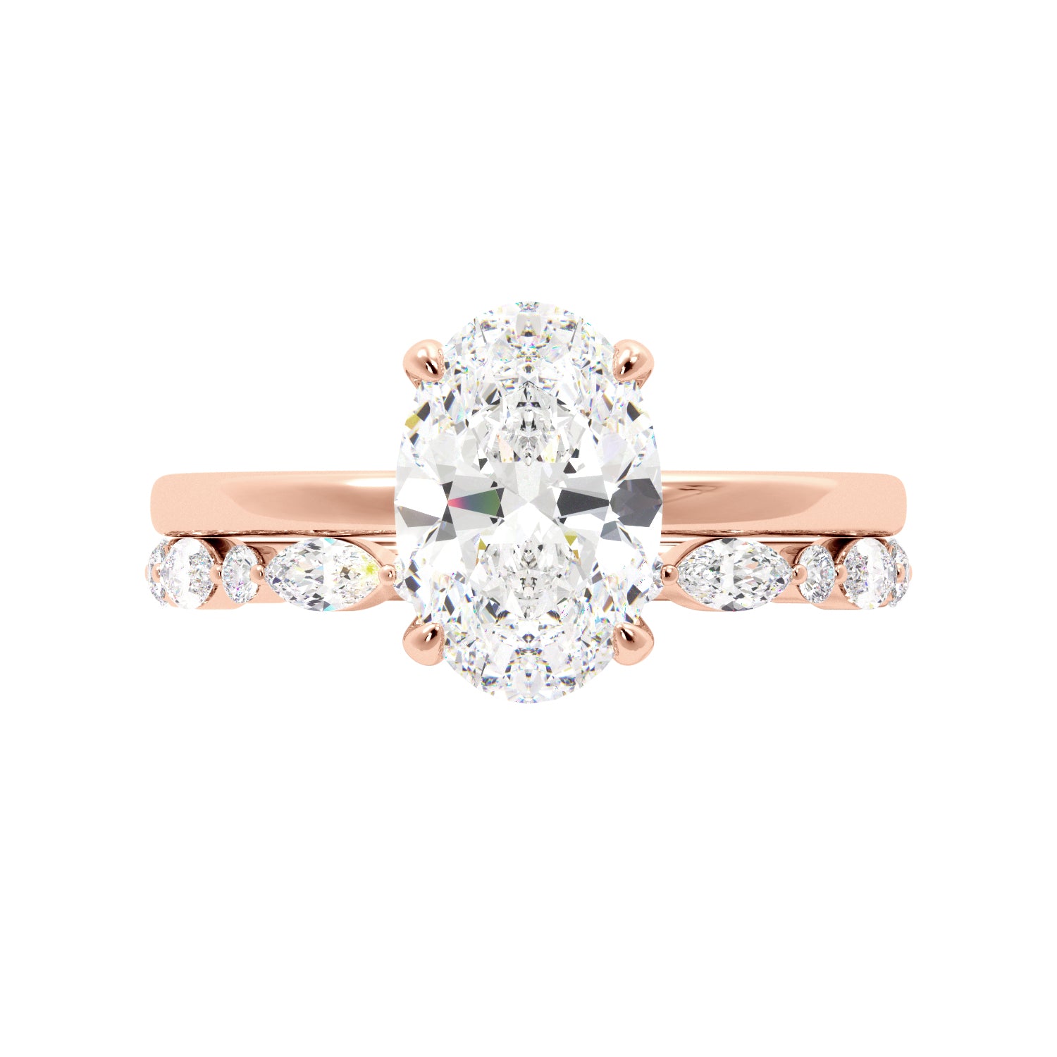 Oval Solitaire Ring Set