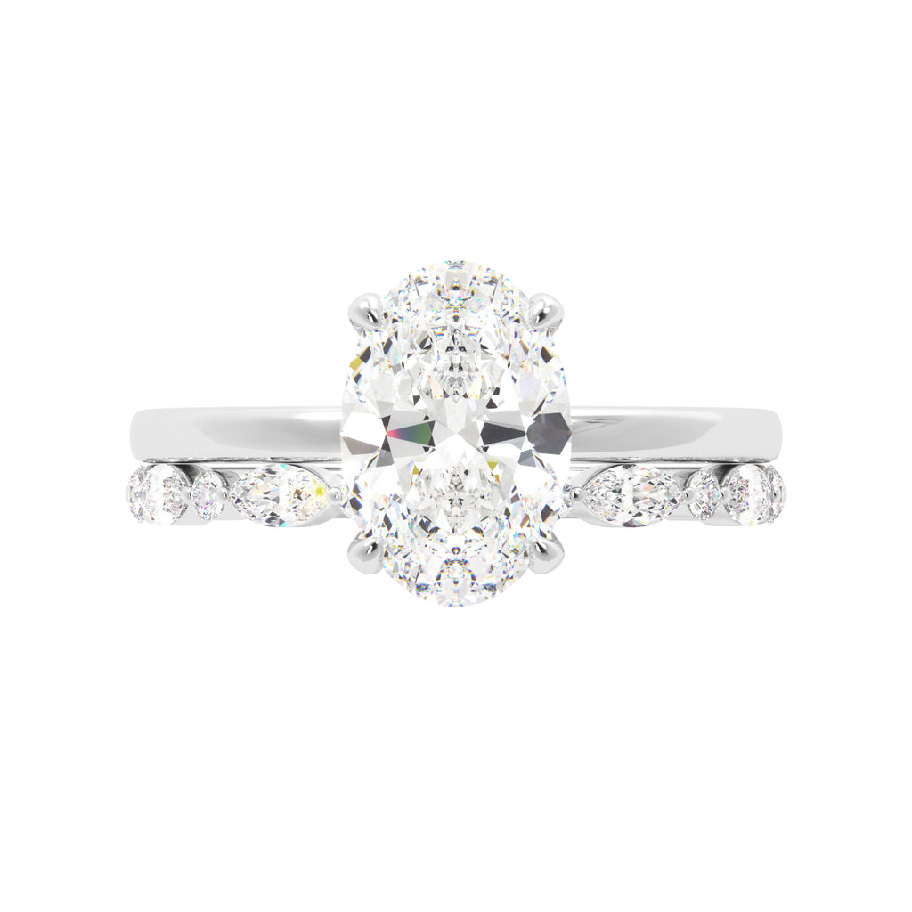 Oval Solitaire Ring Set