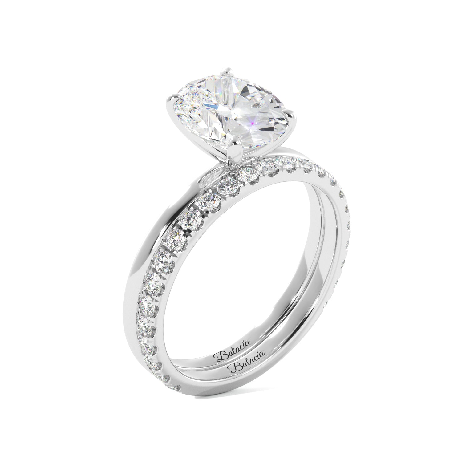 Oval Cut Solitaire Ring Set