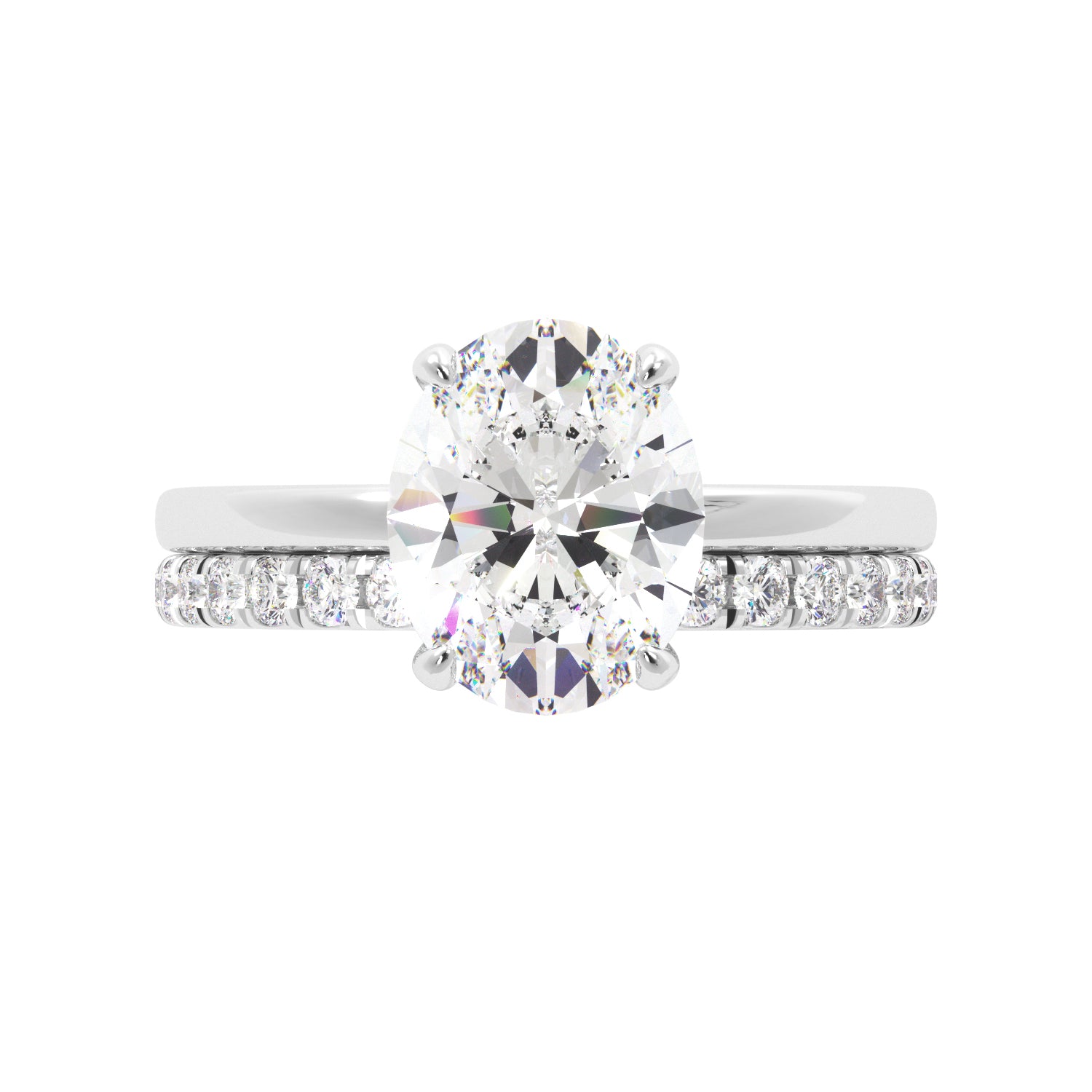 Oval Cut Solitaire Ring Set