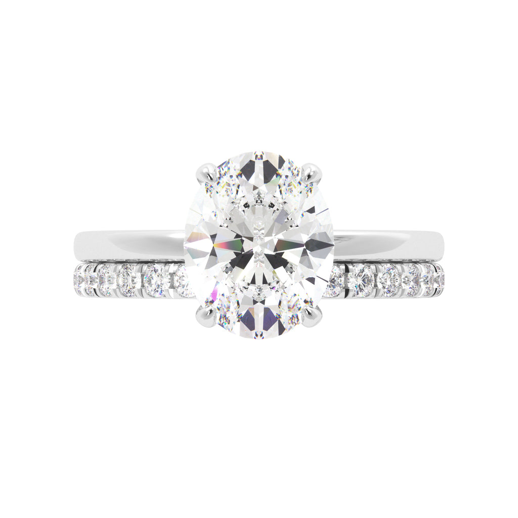 Oval Cut Solitaire Ring Set