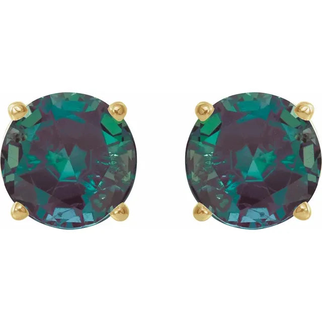 Lab Alexandrite Stud Earrings