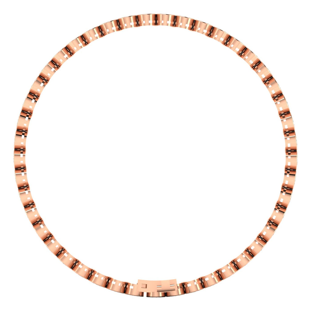 Sleek Bezel Oval Diamond Tennis Bracelet - Modern design with bezel-set oval diamonds | Rose Gold | Side View