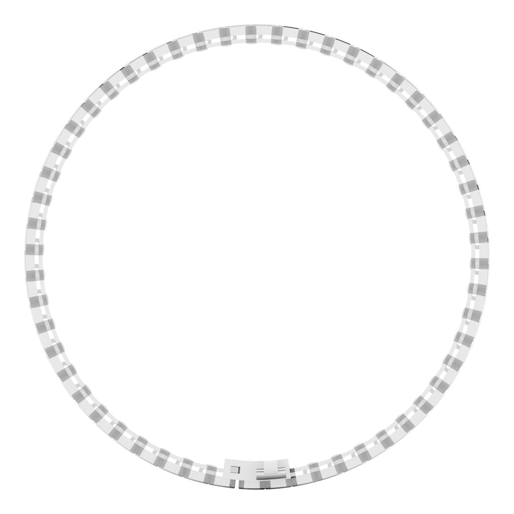 Gleaming Bezel Emerald Cut Diamond Tennis Bracelet - Elegant design with bezel-set emerald cut diamonds | White Gold | Side View