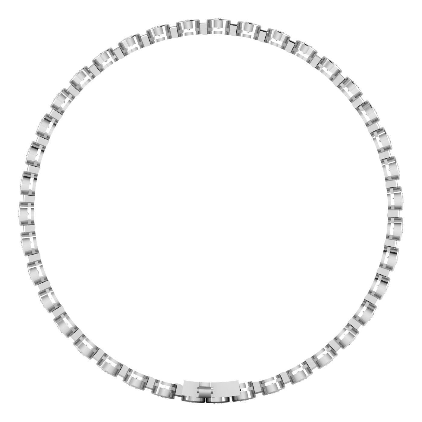 Majestic Bezel Oval Diamond Tennis Bracelet - Featuring bezel-set oval diamonds in an elegant, timeless design | White Gold | Side View