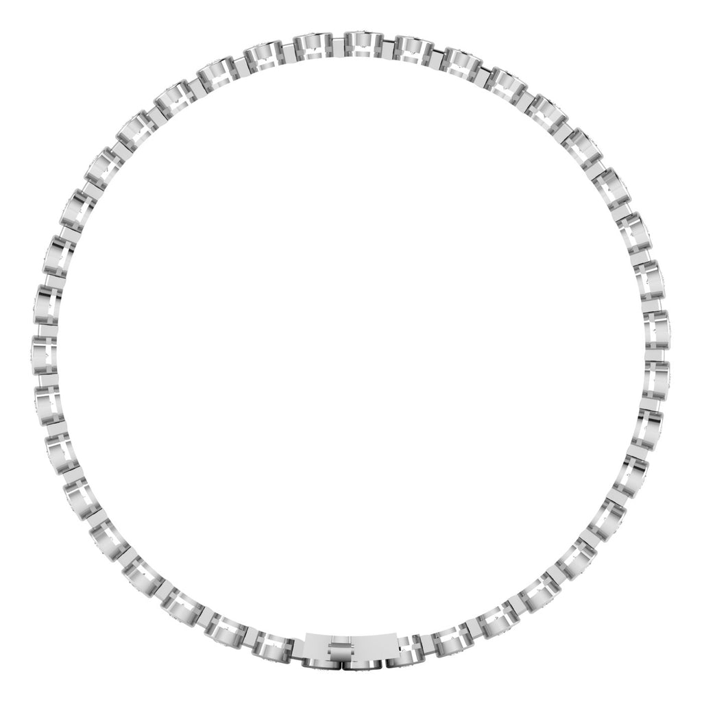 Majestic Bezel Oval Diamond Tennis Bracelet - Featuring bezel-set oval diamonds in an elegant, timeless design | White Gold | Side View