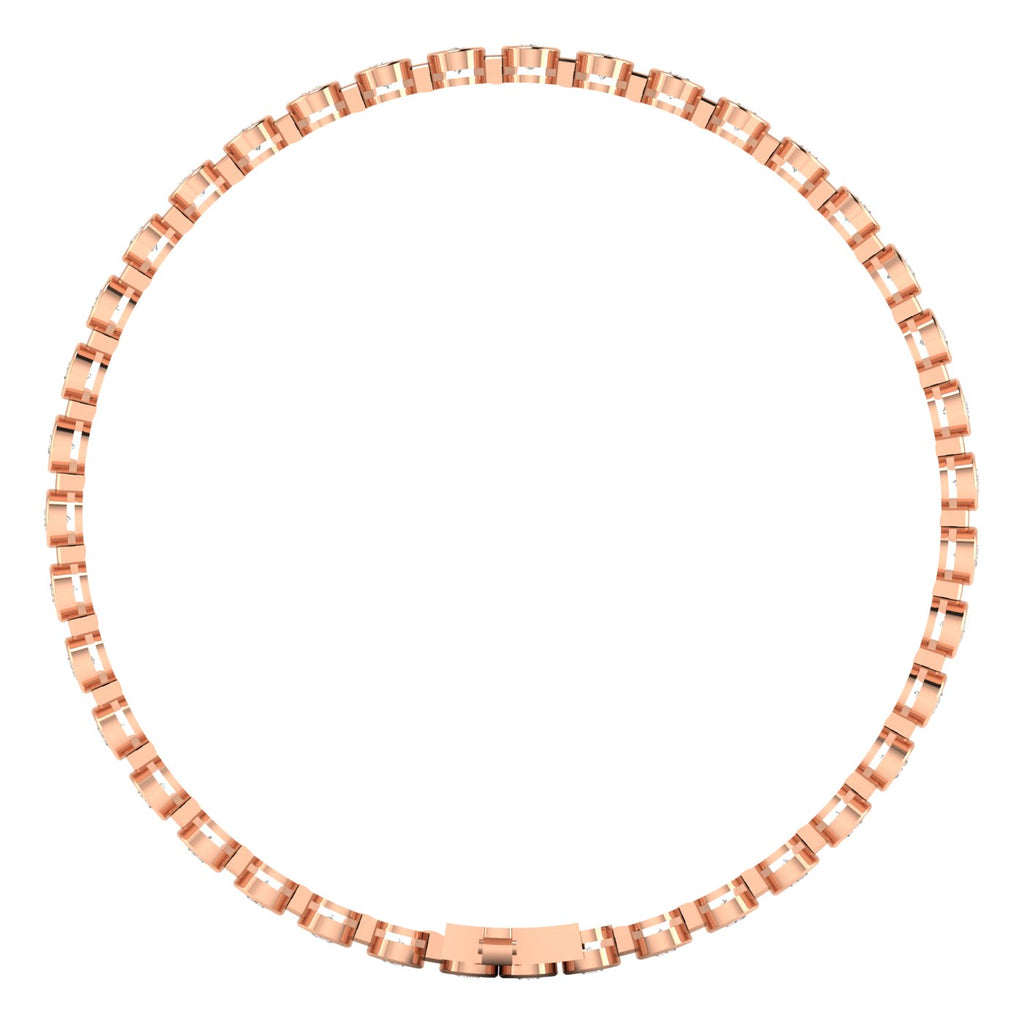 Majestic Bezel Oval Diamond Tennis Bracelet - Featuring bezel-set oval diamonds in an elegant, timeless design | Rose Gold | Side View