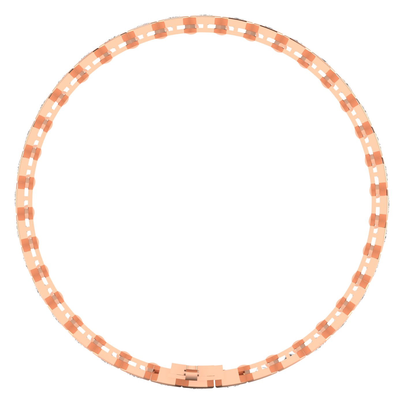 Bezel Asscher Diamond Tennis Bracelet - Elegant design featuring bezel-set Asscher cut diamonds | Rose Gold | Side View