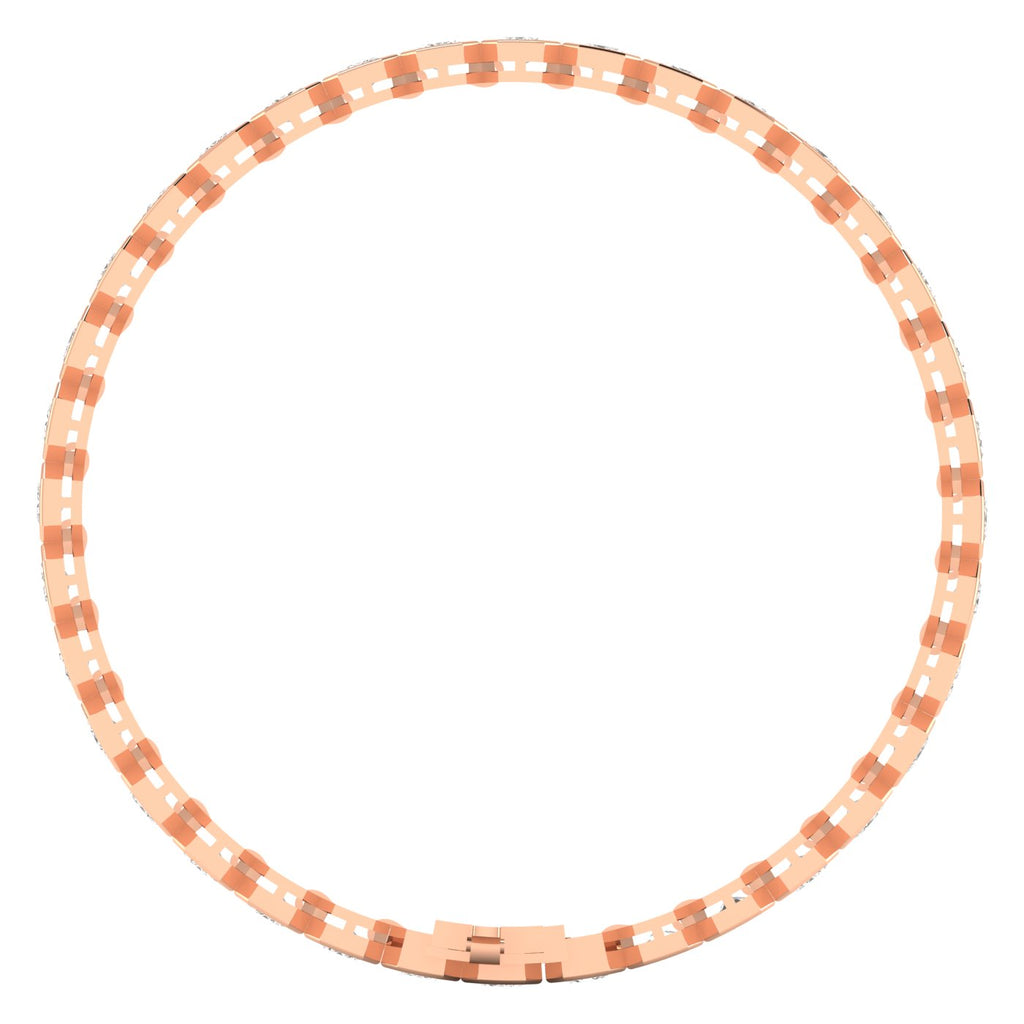 Bezel Asscher Diamond Tennis Bracelet - Elegant design featuring bezel-set Asscher cut diamonds | Rose Gold | Side View