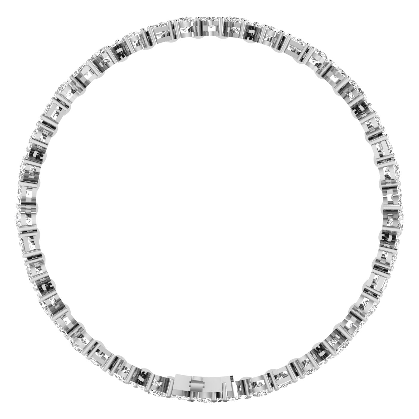 Dazzling Multi-Shape Diamond Tennis Bracelet - Featuring a mix of diamond shapes for a stunning, unique design | White Gold | Side View