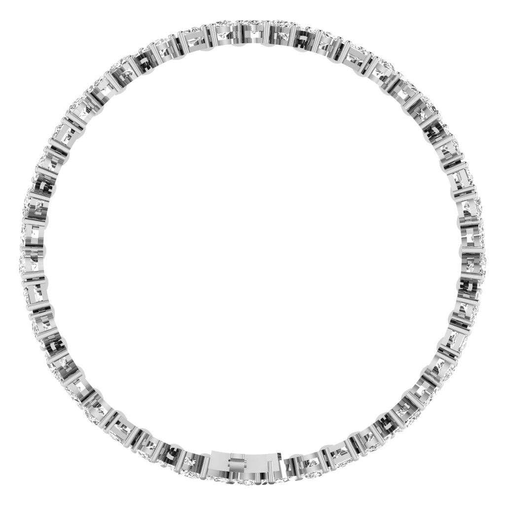 Dazzling Multi-Shape Diamond Tennis Bracelet - Featuring a mix of diamond shapes for a stunning, unique design | White Gold | Side View