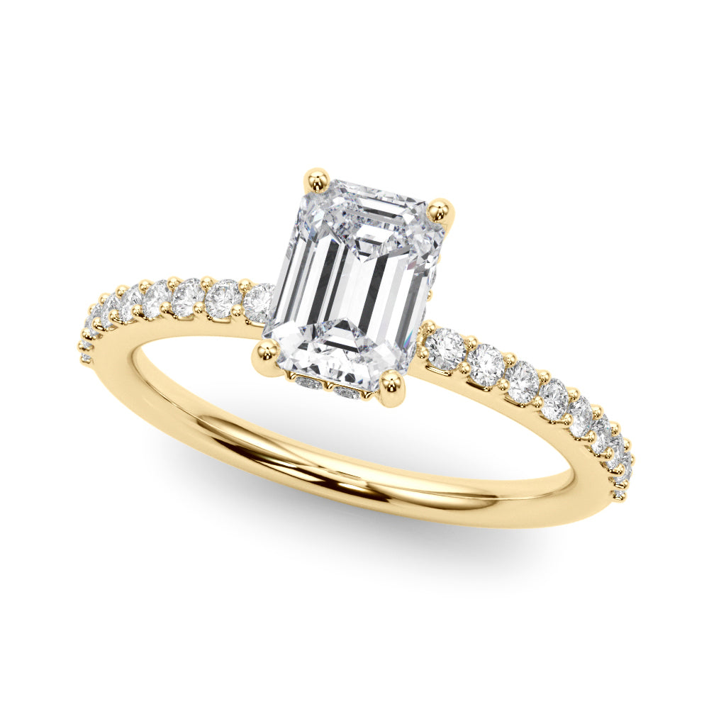 Emerald Cut Diamond Engagement Ring Gold