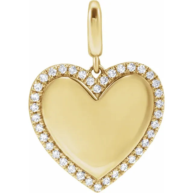 Engravable Heart Diamond Pendant