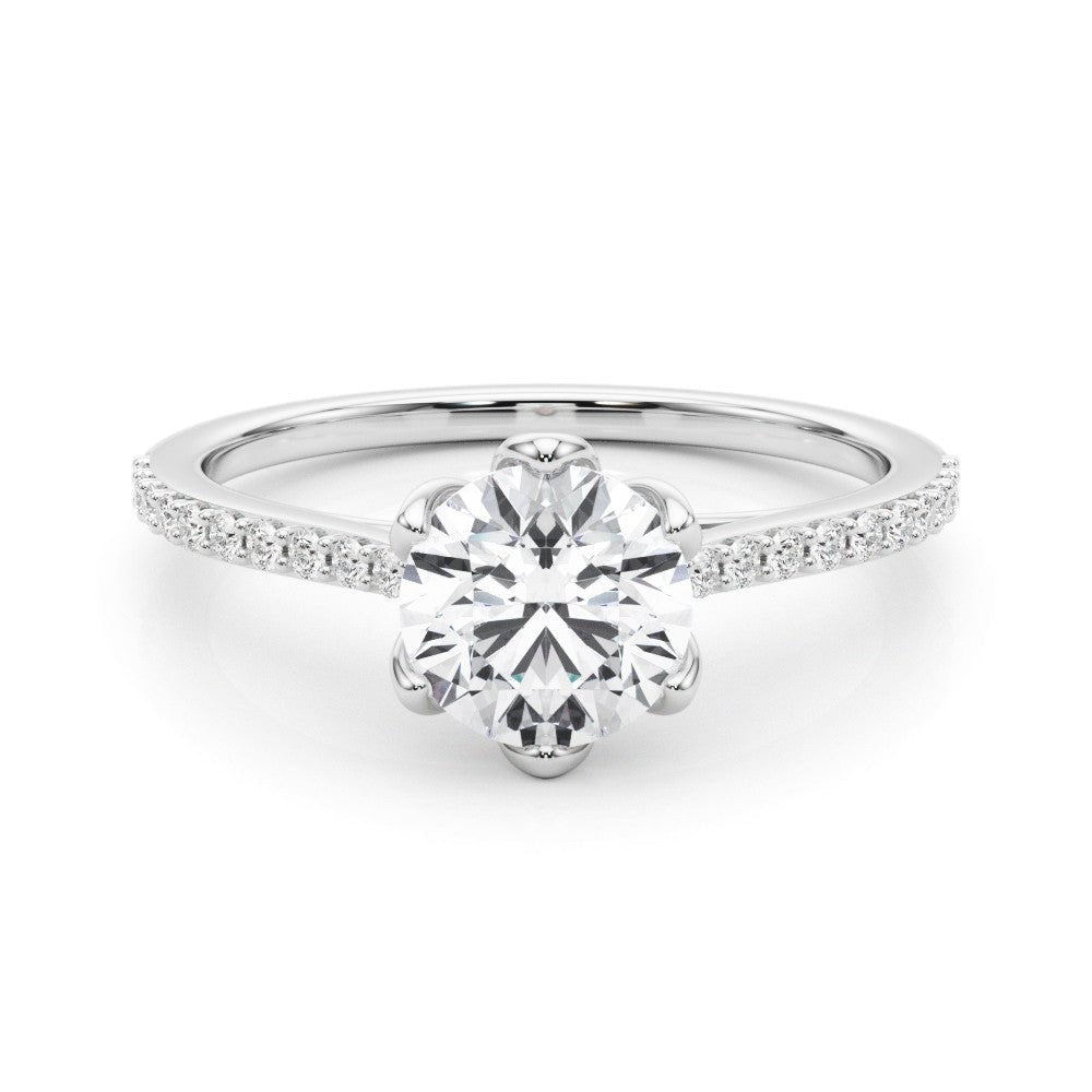 Floral Round Dimond Ring