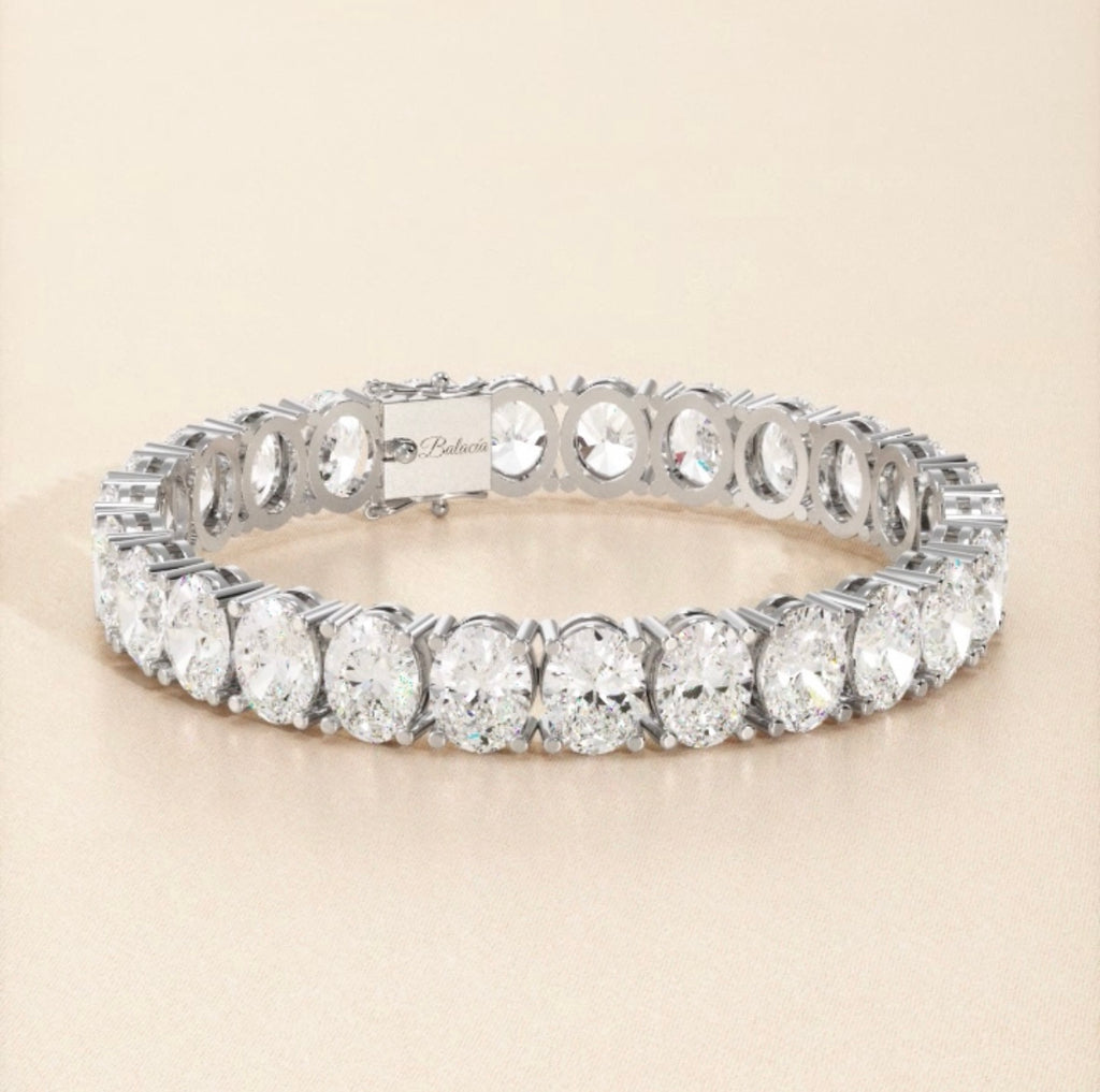 Oval Tennis Bracelet- Crushed Ice