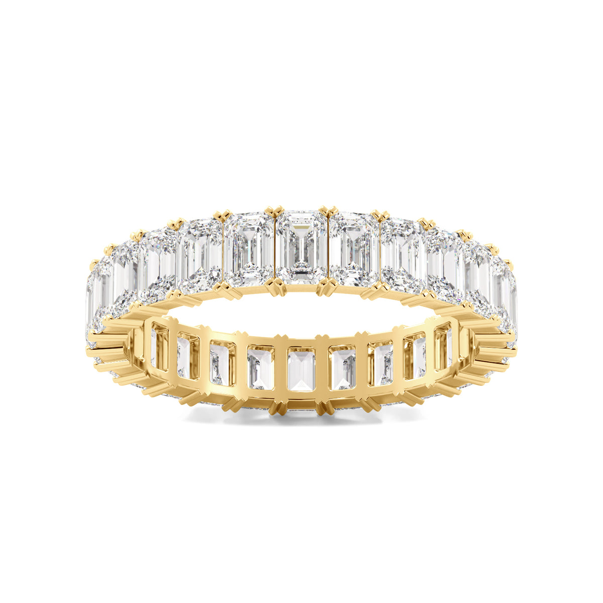 Gold Emerald Cut Diamond Eternity Band