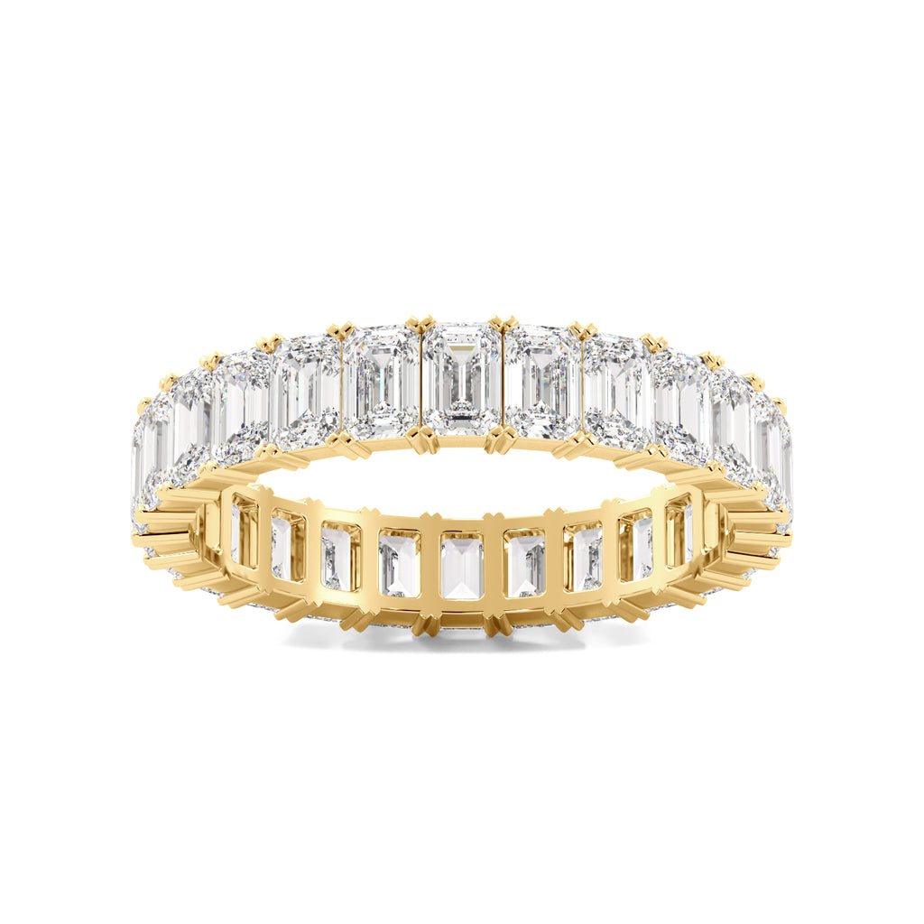Gold Emerald Cut Diamond Eternity Band