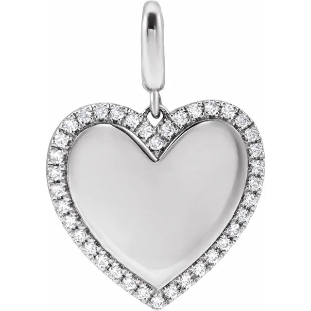 Heart Diamond Pendant Engravable
