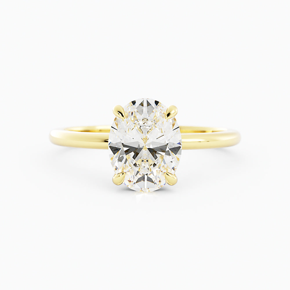 1 Carat Oval Diamond Engagement Ring 14k Yellow Gold