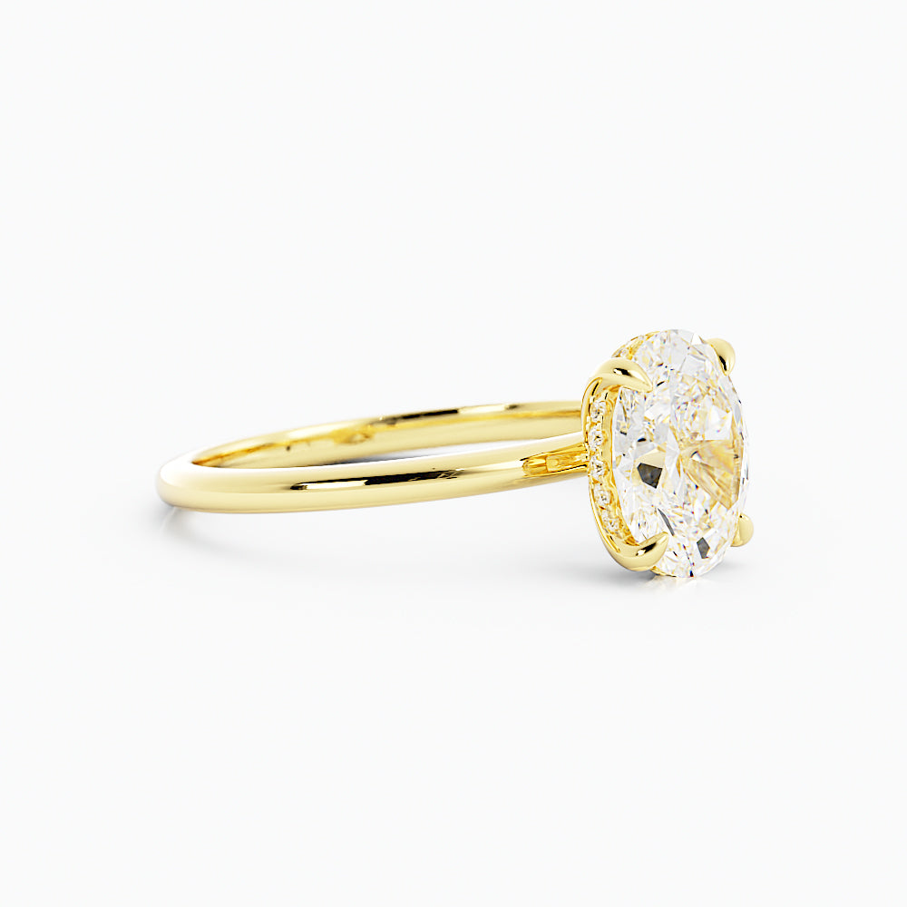 1 Carat Oval Diamond Engagement Ring 14k Yellow Gold