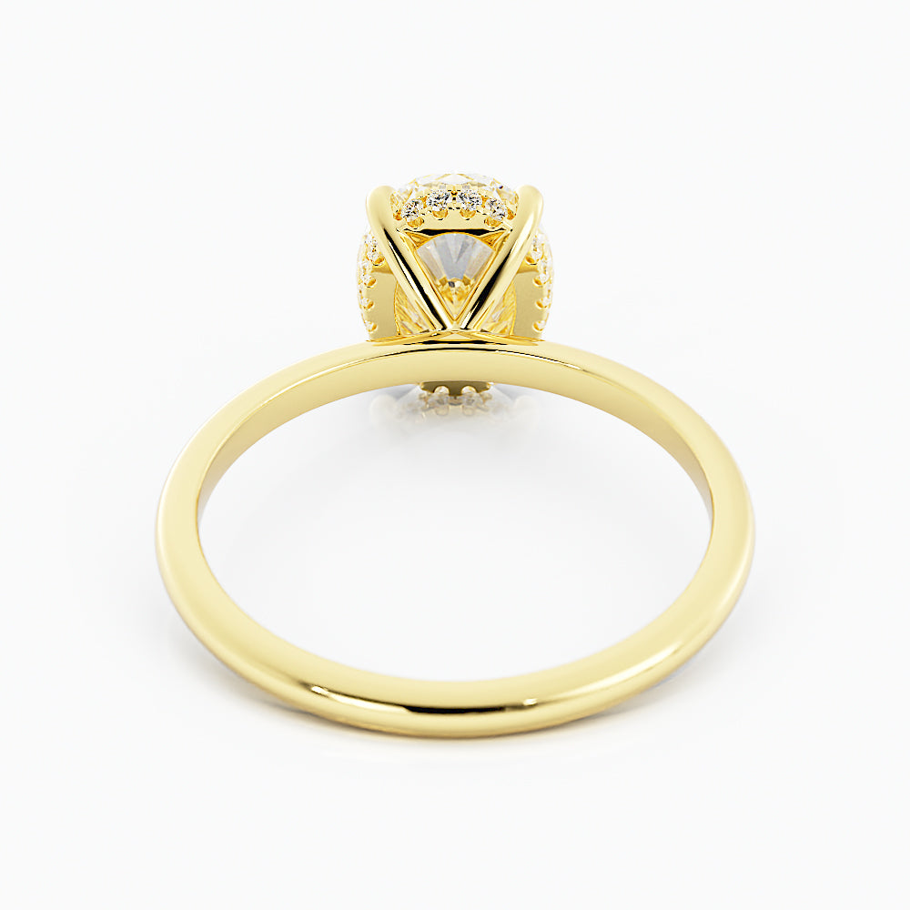 1 Carat Oval Diamond Engagement Ring 14k Yellow Gold