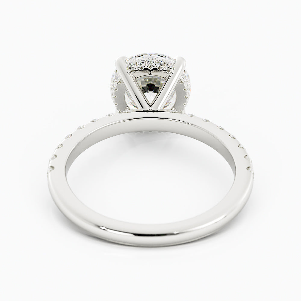 1.5 carat round hidden halo engagement ring