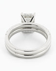 4 Carat Radiant Cut Moissanite Engagement Ring 14k White Gold Set