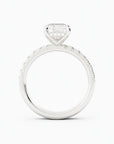 4 Carat Radiant Cut Moissanite Engagement Ring 14k White Gold Set