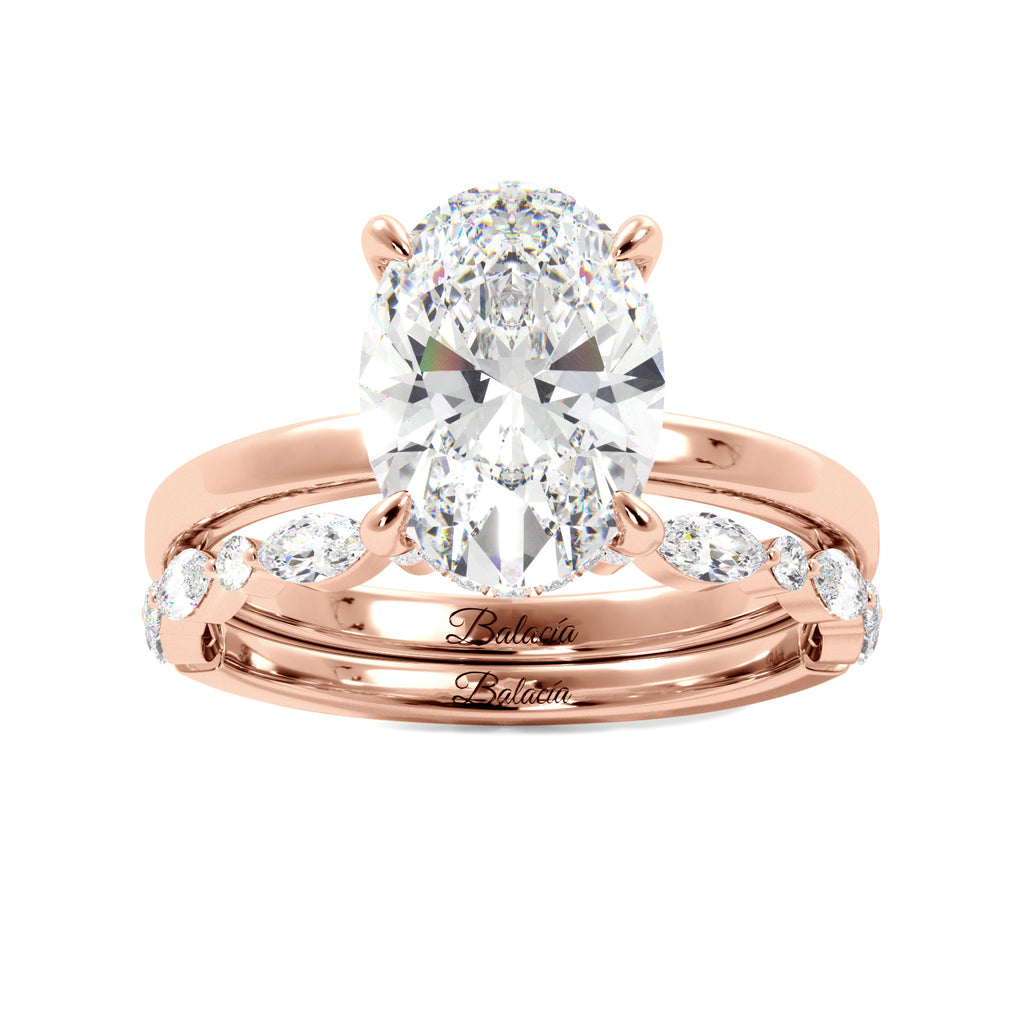 Oval Hidden Halo Engagement Ring