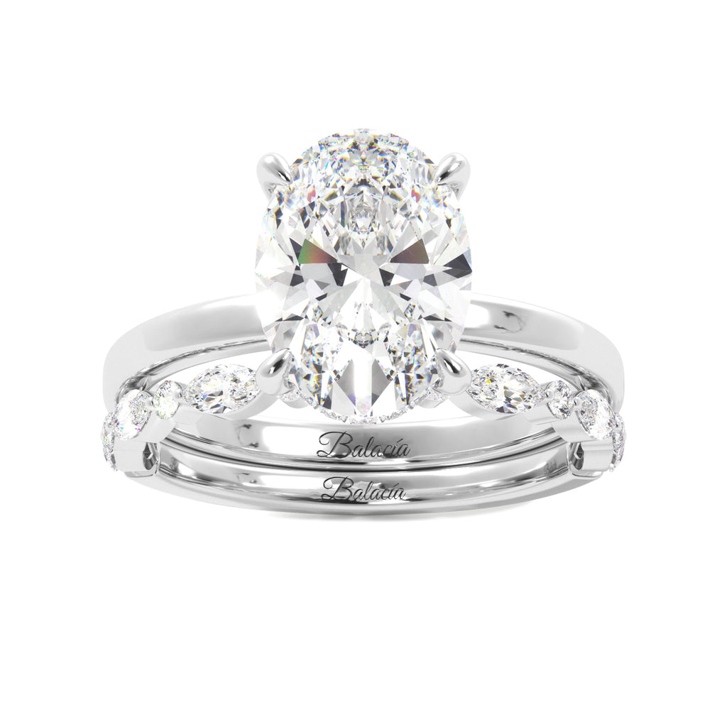 Oval Hidden Halo Engagement Ring