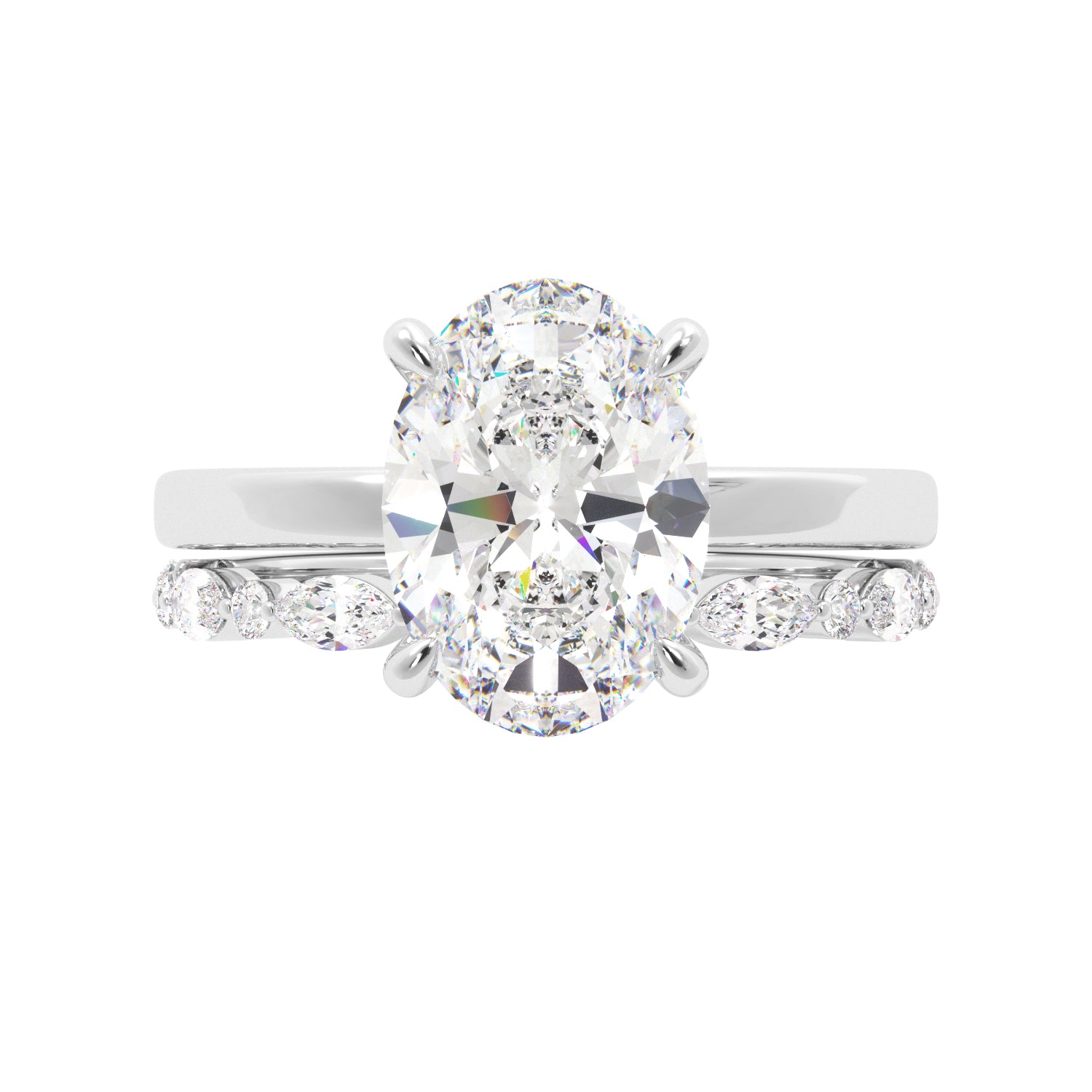 Oval Hidden Halo Engagement Ring