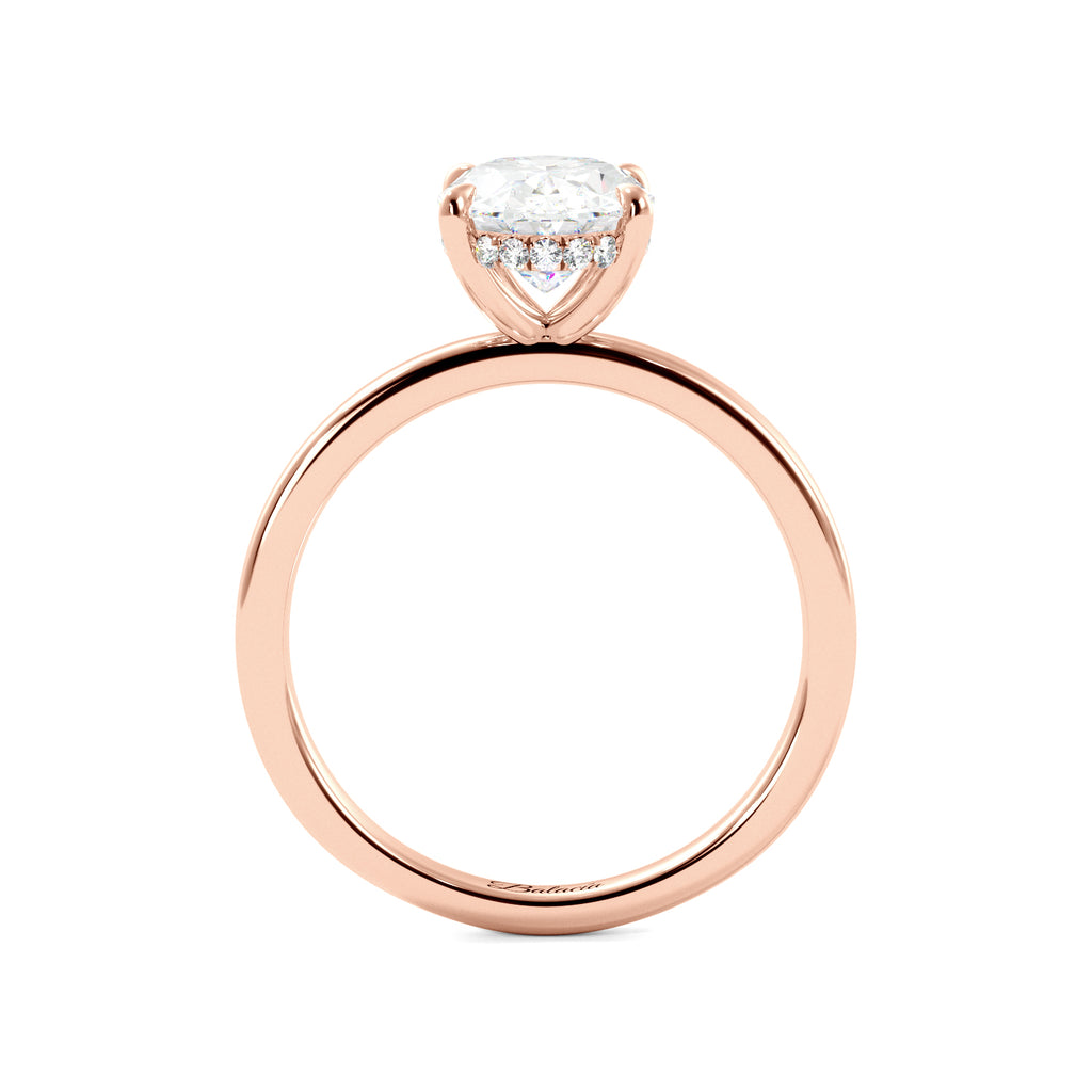 Oval Hidden Halo Solitaire Engagement Ring