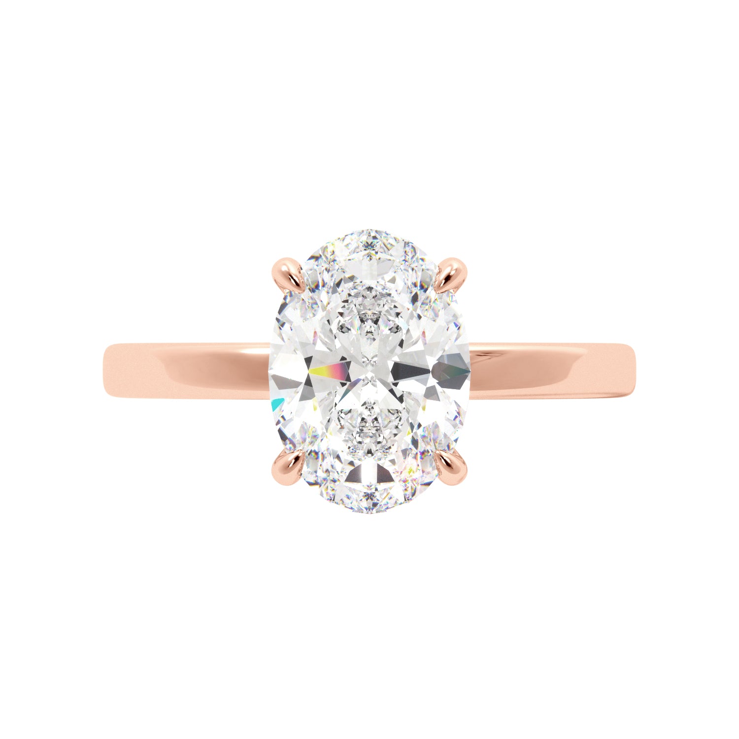 Oval Hidden Halo Solitaire Engagement Ring