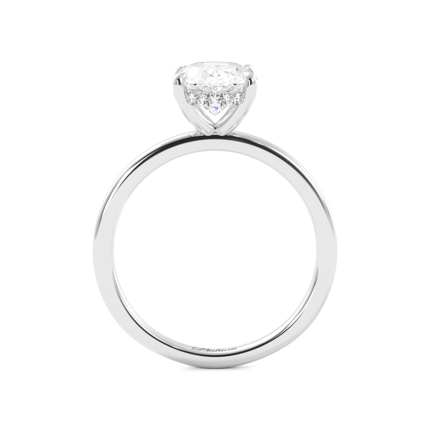 Oval Hidden Halo Solitaire Engagement Ring