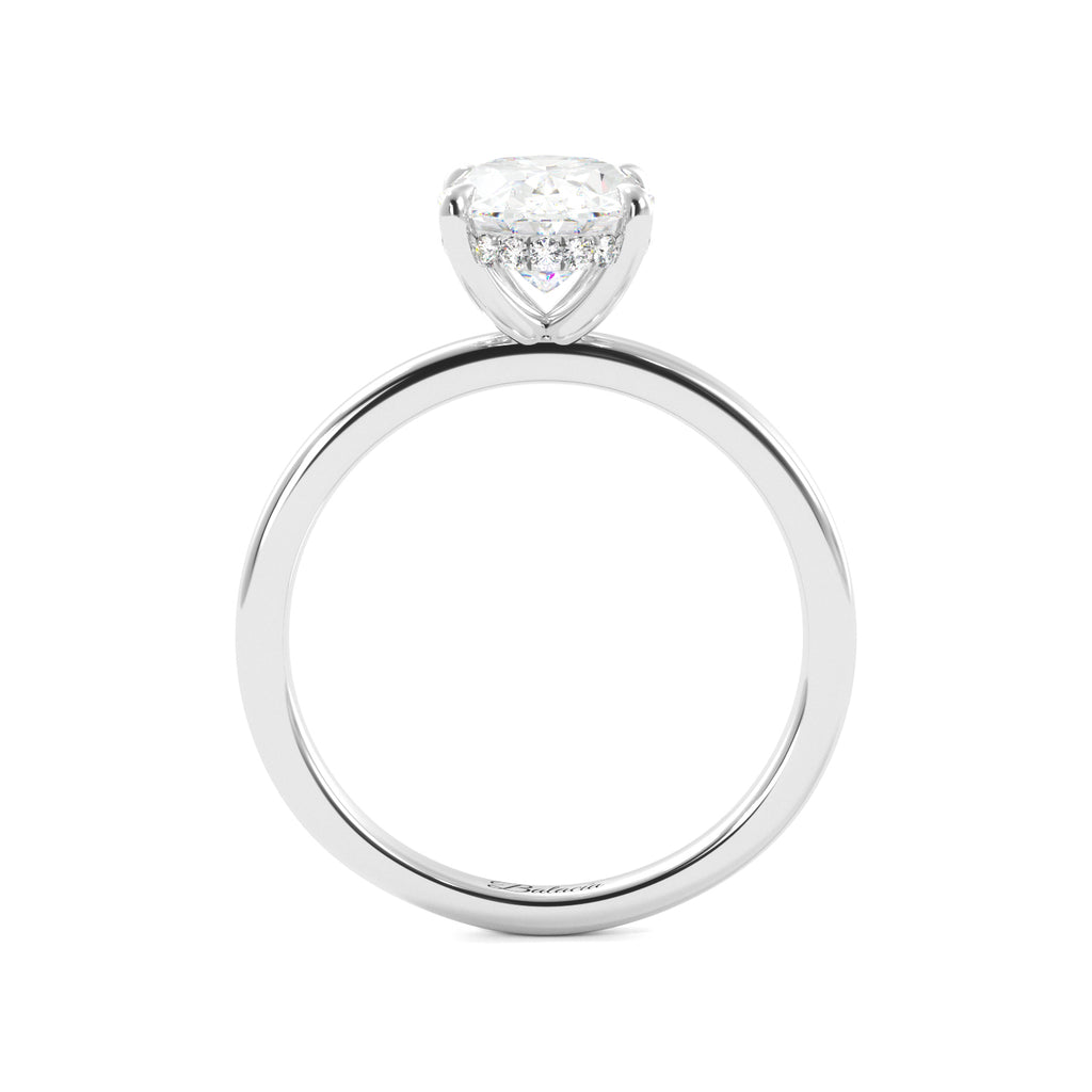 Oval Hidden Halo Solitaire Engagement Ring