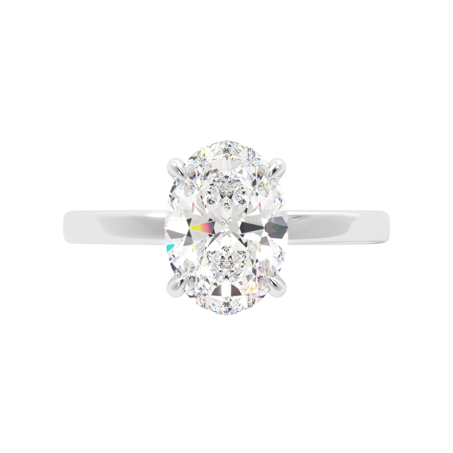 Oval Hidden Halo Solitaire Engagement Ring