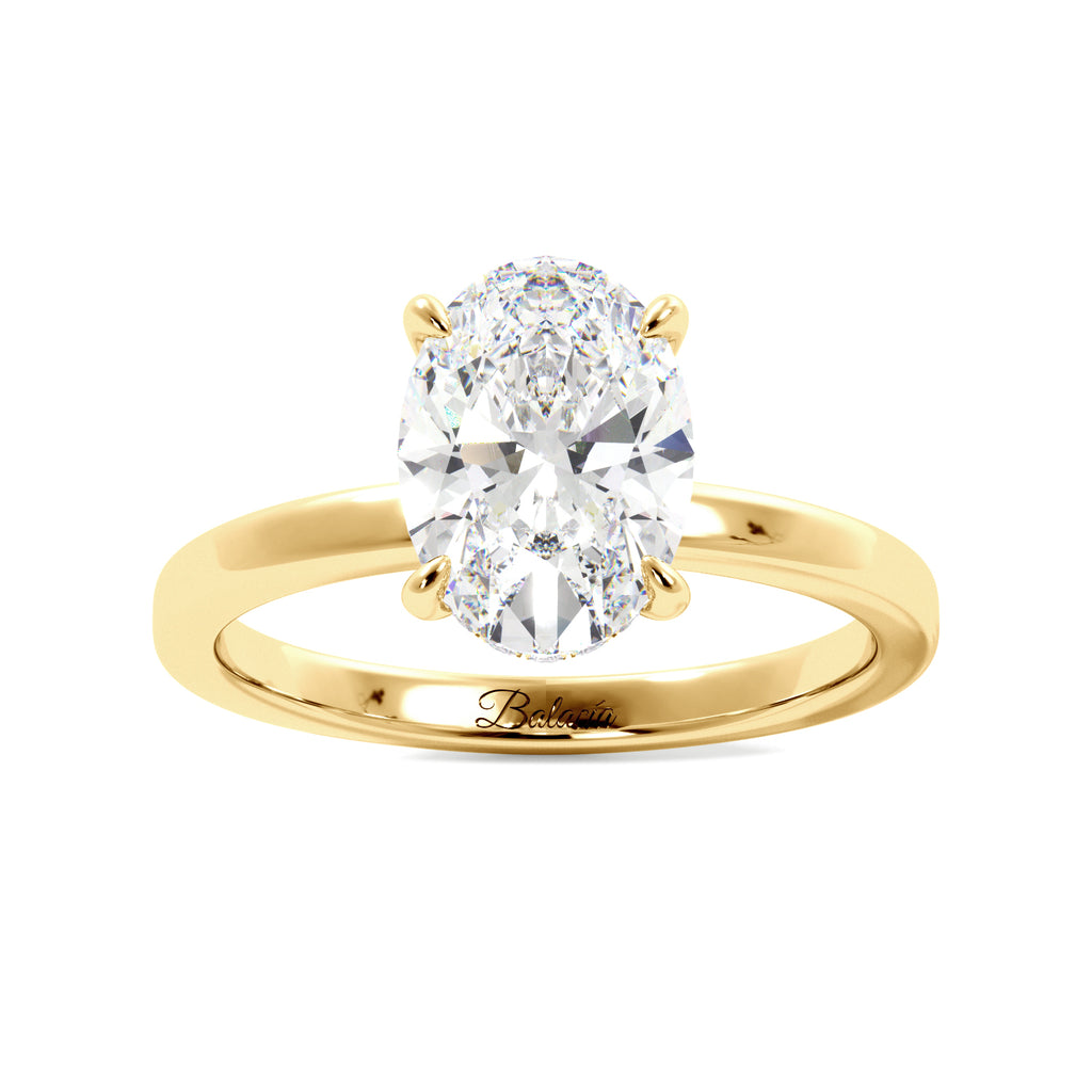 Oval Hidden Halo Solitaire Engagement Ring