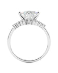 Princess Cut Cluster Sides Engagement Ring