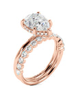Pear Solitaire with Hidden Halo Engagement Ring Set