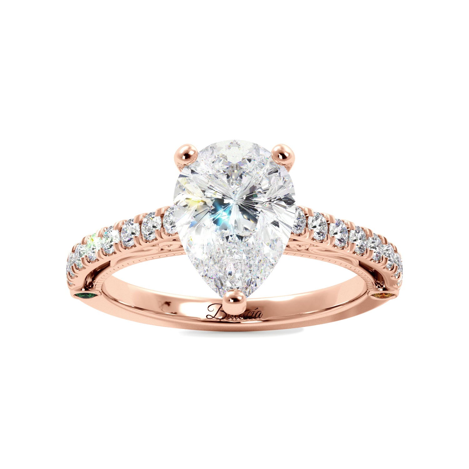 Pear Diamond 1/2 Eternity Engagement Ring