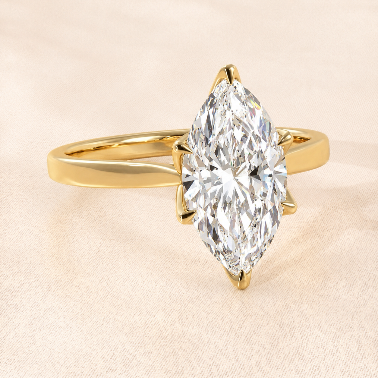 marquise diamond petal prongs ring