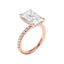 4 Carat Radiant Cut 1/2 Eternity with Hidden Halo Engagement Ring