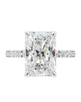 Radiant Cut 1/2 Eternity with Halo Engagement Ring