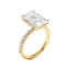4 Carat Radiant Cut 1/2 Eternity with Hidden Halo Engagement Ring