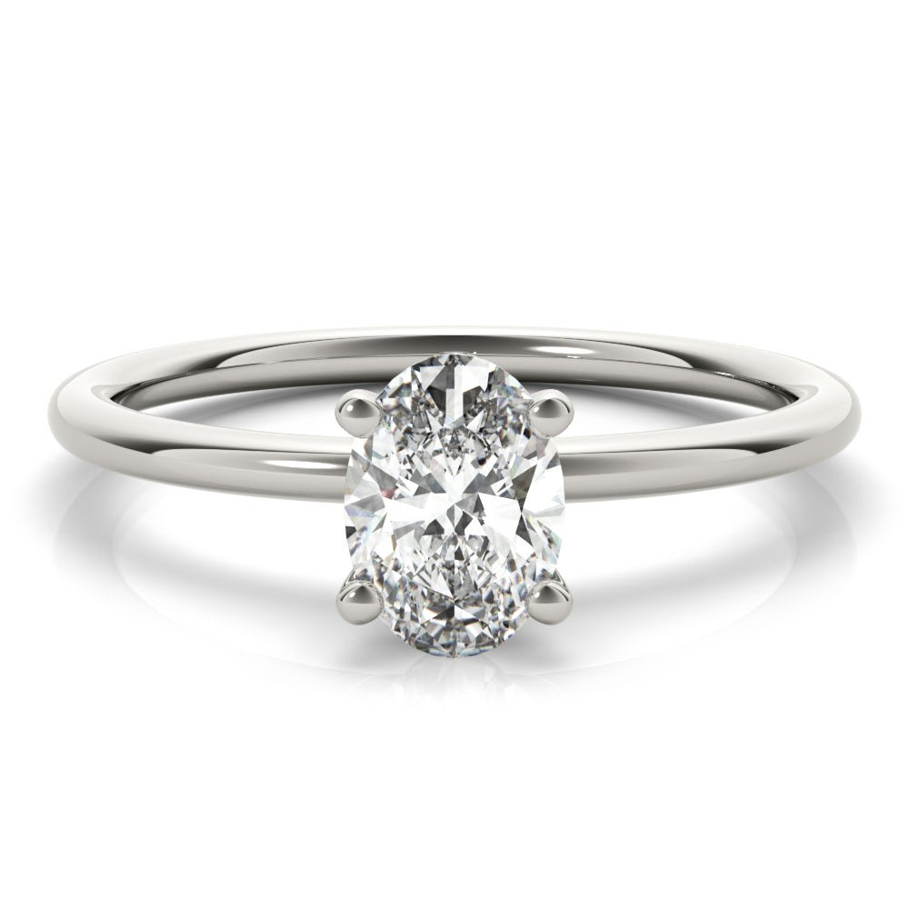 Oval Diamond Solitaire White Gold Engagement Ring
