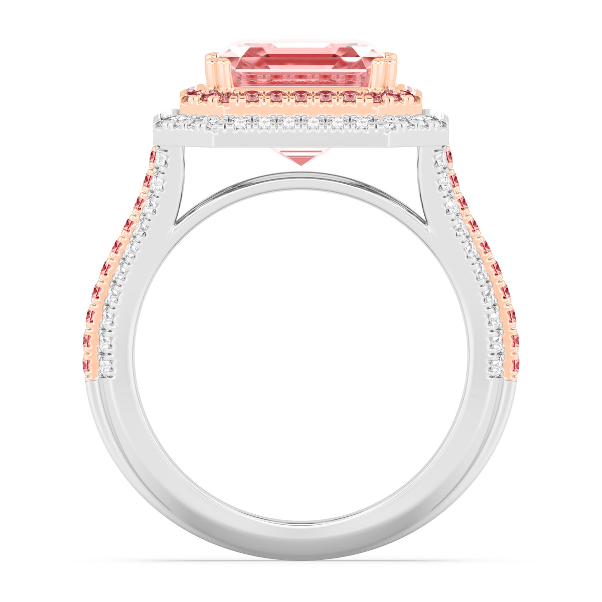 Pink Asscher Cut Diamond Engagement Ring